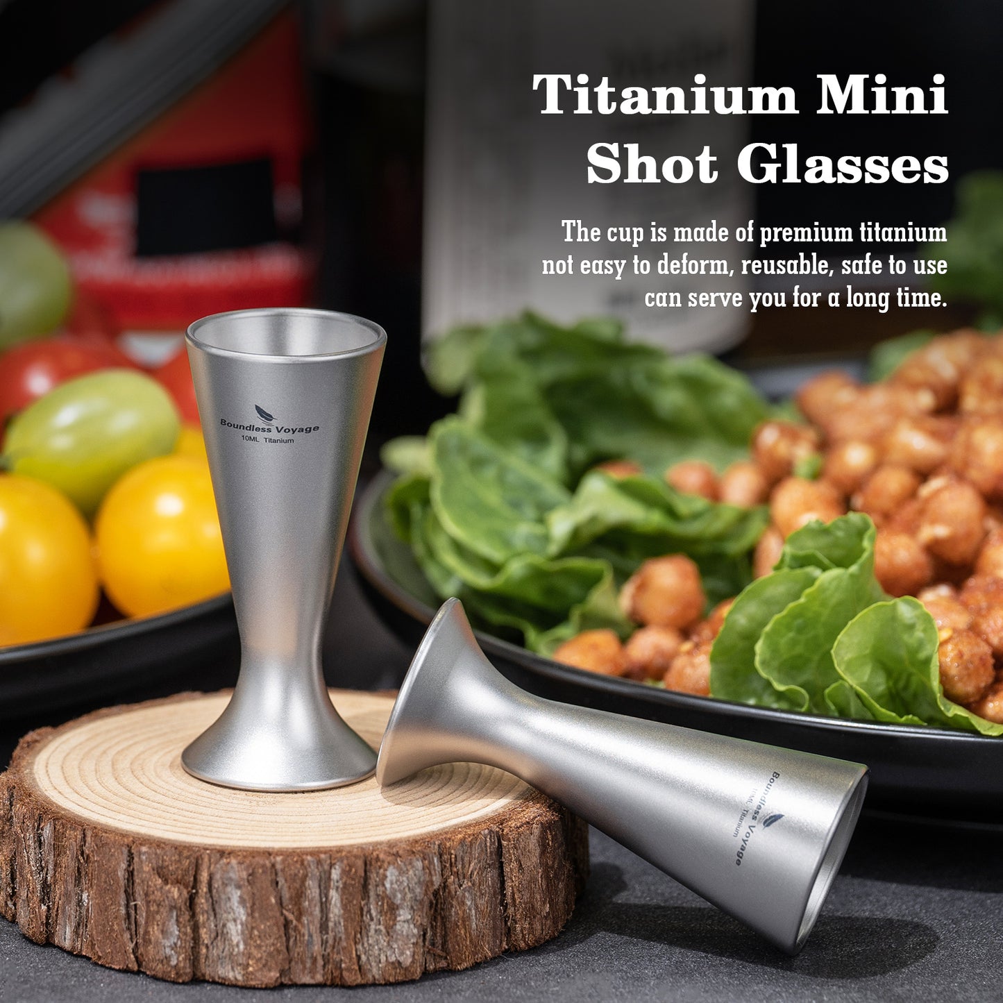 Boundless Voyage Titanium Mini Shot Glasses Cups Wine Drinking Cups Shooters Small Fancy Tequila Whiskey Shot Glasses Drinkware Ti3079D/Ti3079A