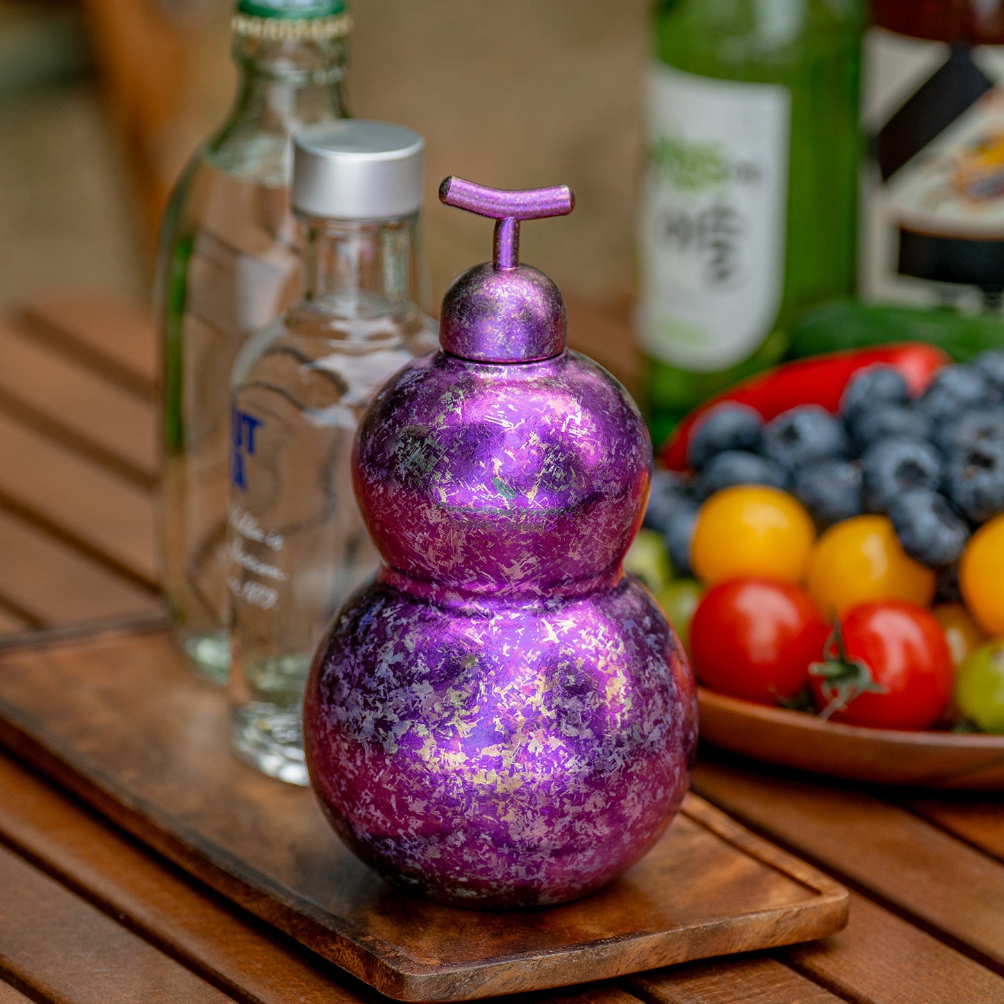 Boundless Voyage Titanium Crystallized Gourd Bottle 500ml Whiskey Alcohol Drink ware for Outdoor Camping Hiking Ti3270D