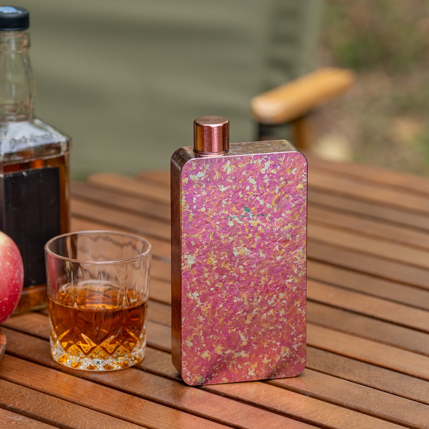Boundless Voyage Titanium Flask 400ml, Camping & Travel Metal Liquor Bottle, Ultra-Light Square Design, Gift for Men & Outdoor Enthusiasts