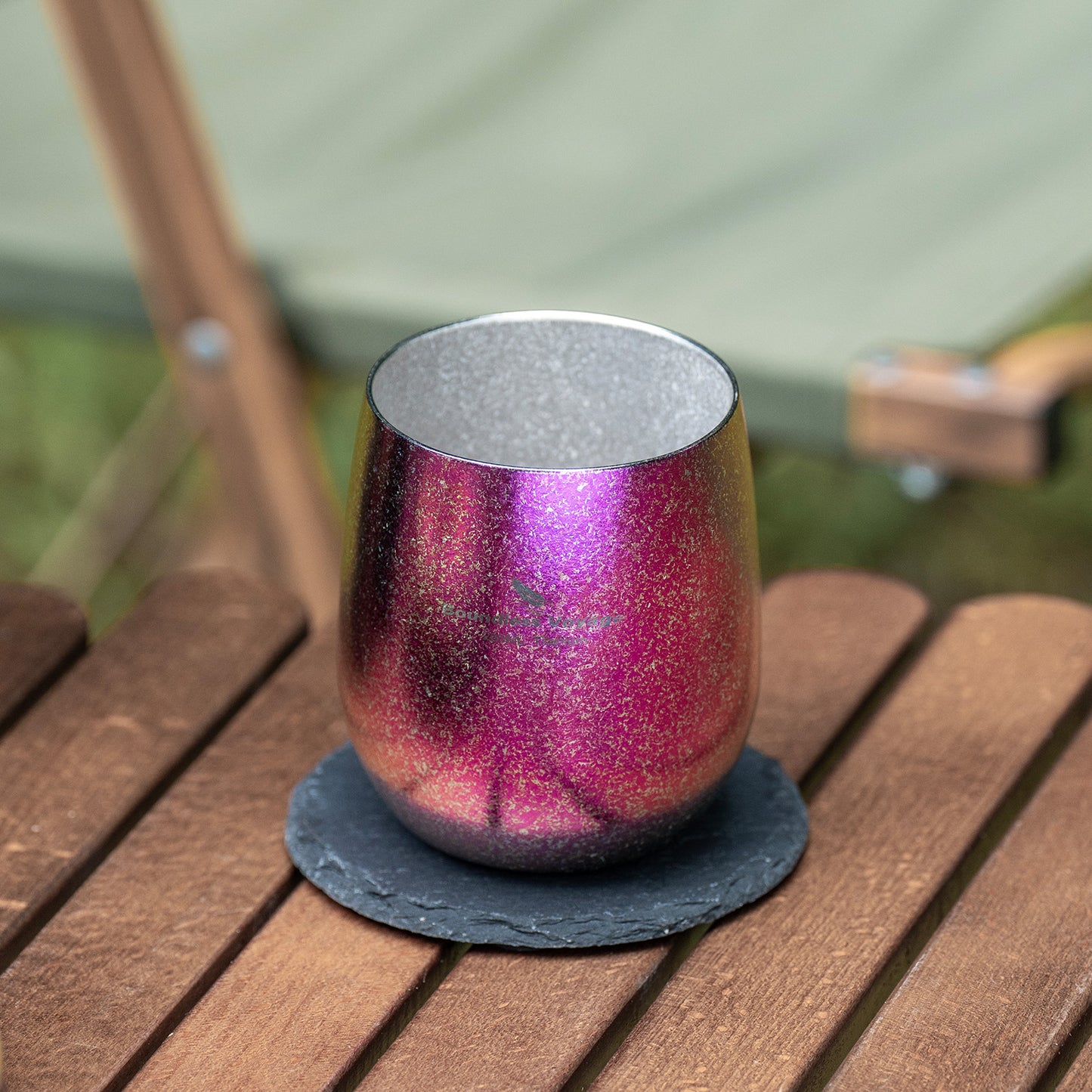 Boundless Voyage 260ML Titanium Double-Walled Egg Shaped Cup, Ice Crystal High-Temp Crystalline Texture Insulated Tea Coffee Mug, Ultralight Portable Drinkware for Camping, Travel & Daily Home Use Ti3084D