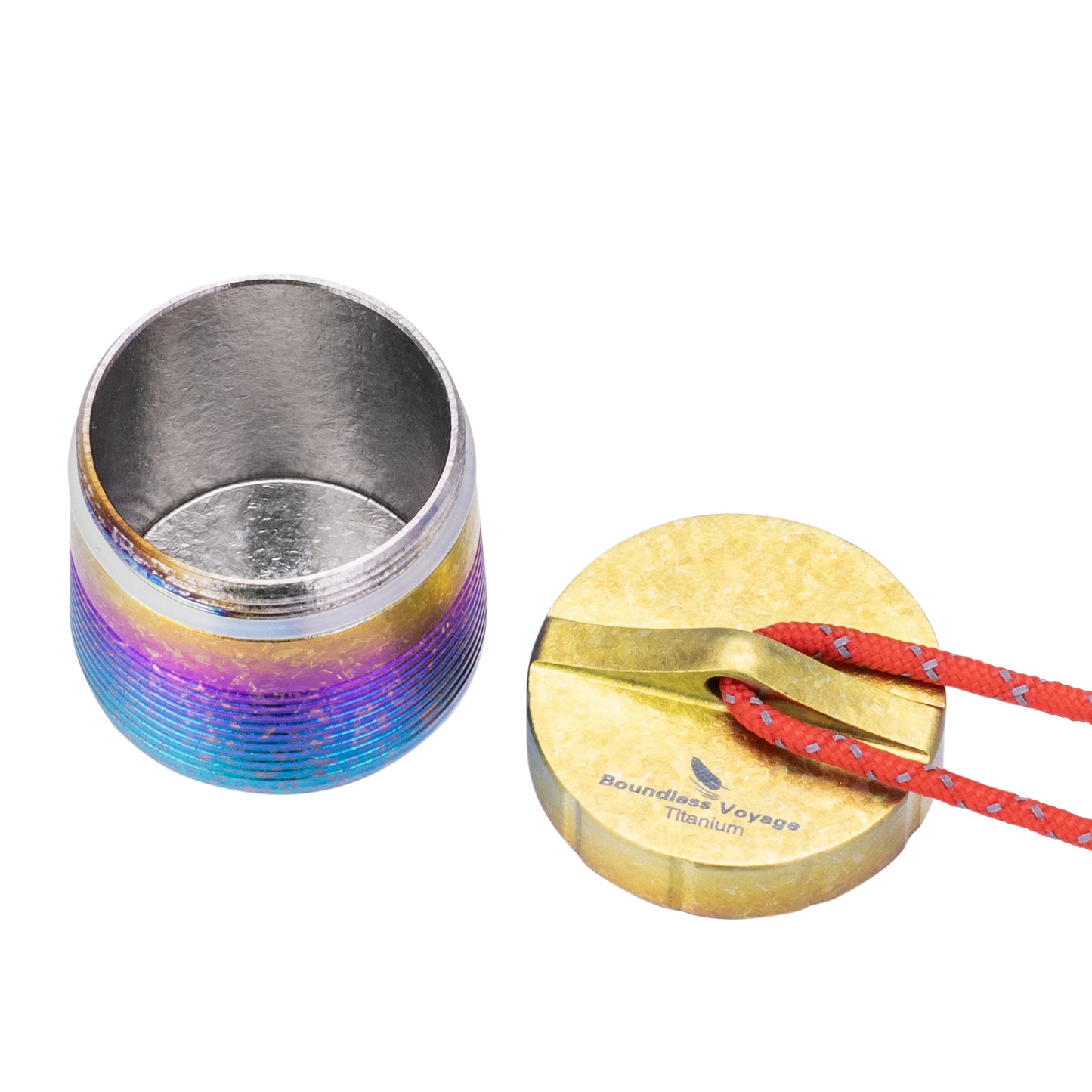 Boundless Voyage Titanium Pill Container, Waterproof Portable Pill Box, Lightweight Mini Pill Holder for Travel, Outdoor, Daily Use, Airtight Pill Case for Medication, Vitamins, Supplements, with Lanyard Ti9007O