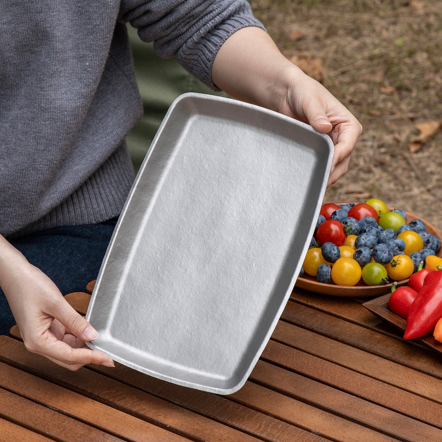 Boundless Voyage Pure Titanium Square Plate | Lightweight Heat-Resistant Portable Camping Tray, Dishwasher Safe Tableware for Home, Picnic & BBQ Ti1149T