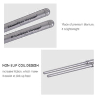Boundless Voyage Foldable Telescopic Titanium Chopsticks Outdoor Camping Travel Picnic Folding Tableware Cutlery Titanium Camping Utensils Ti1004T
