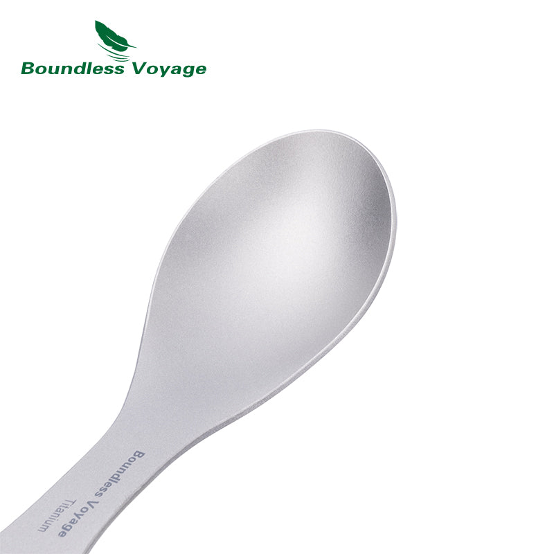 Boundless Voyage Titanium Spork 3-in-1 Fork, Spoon, Knife Cutlery Combo Ultra Lightweight Camping Utensil