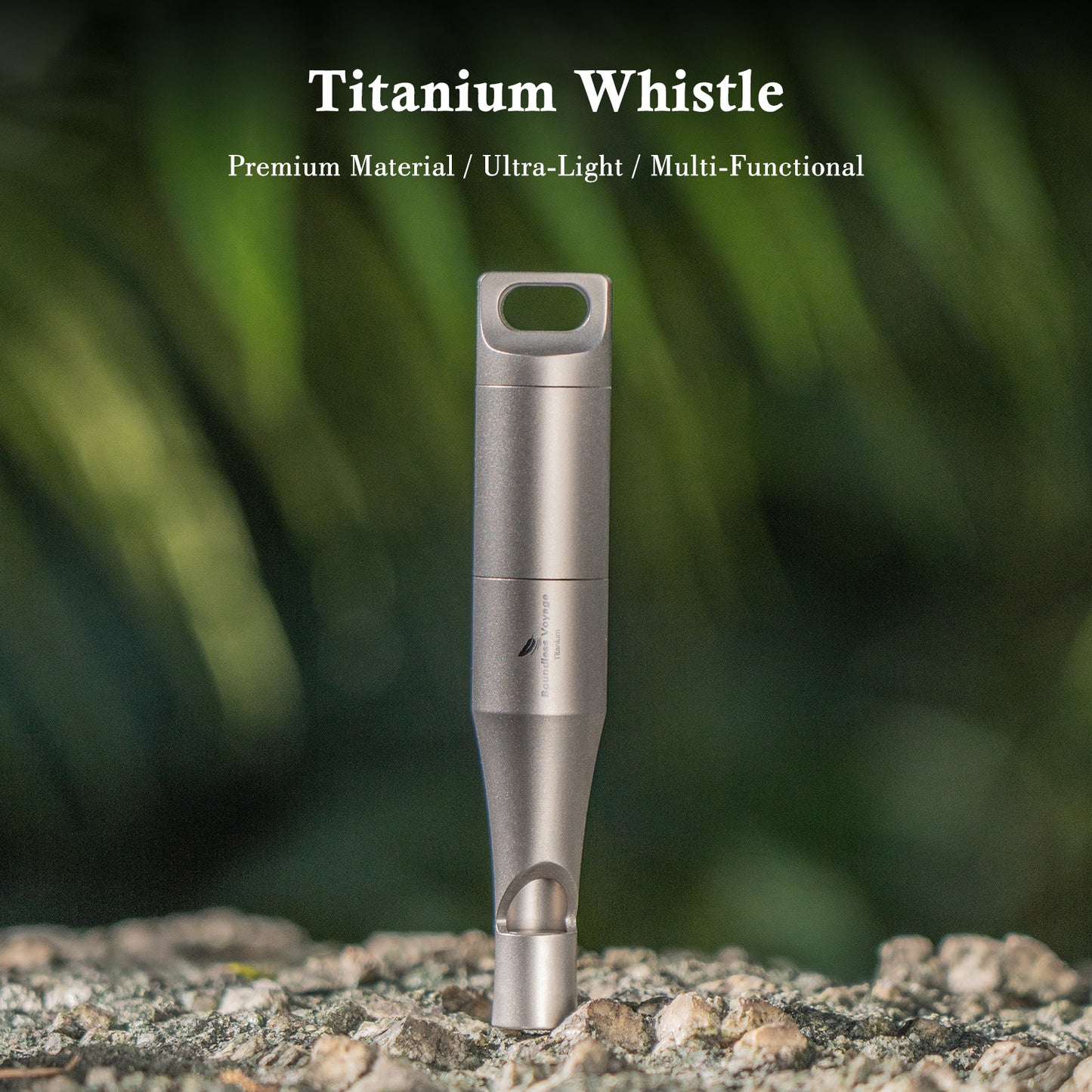 Boundless Voyage Titanium Whistle Emergency Survival Safety Whistles with Lanyard Loud for Outdoor Camping Hiking Coaches Training Sports Keychain Whistle Signaling Tool Ti9017O
