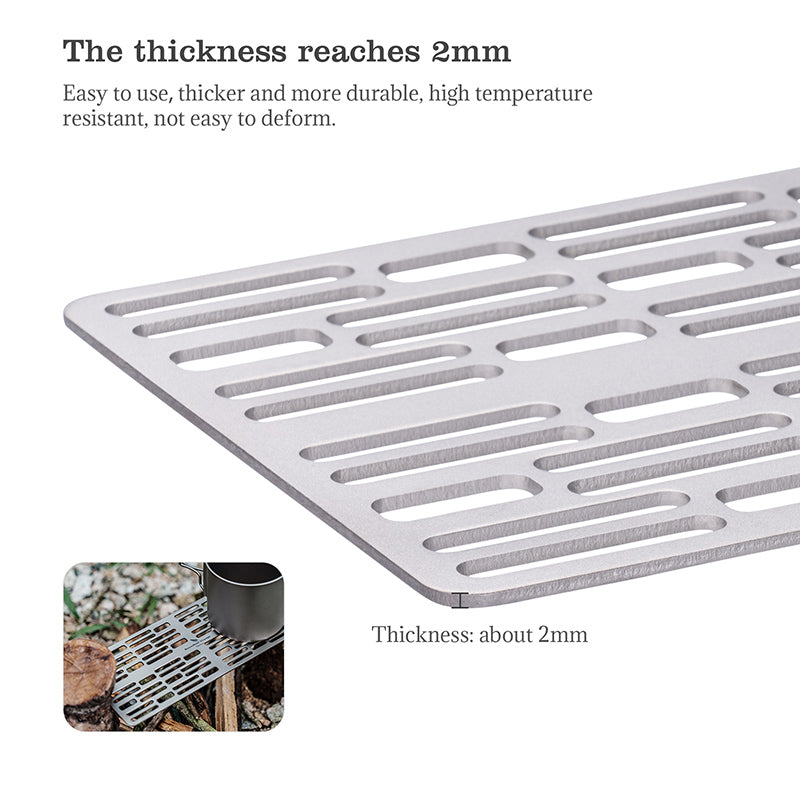 Boundless Voyage Titanium Charcoal BBQ Grill Plate Barbecue For Food Potato Vegetable in Family Garden Outdoor Hiking Camping Ultralight Durable