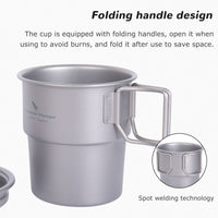 Boundless Voyage Titanium Coffee Cup 250ml Tea Mug Outdoor Camping Tableware Portable Lightweight Mug Ti3051D-Ti3051D