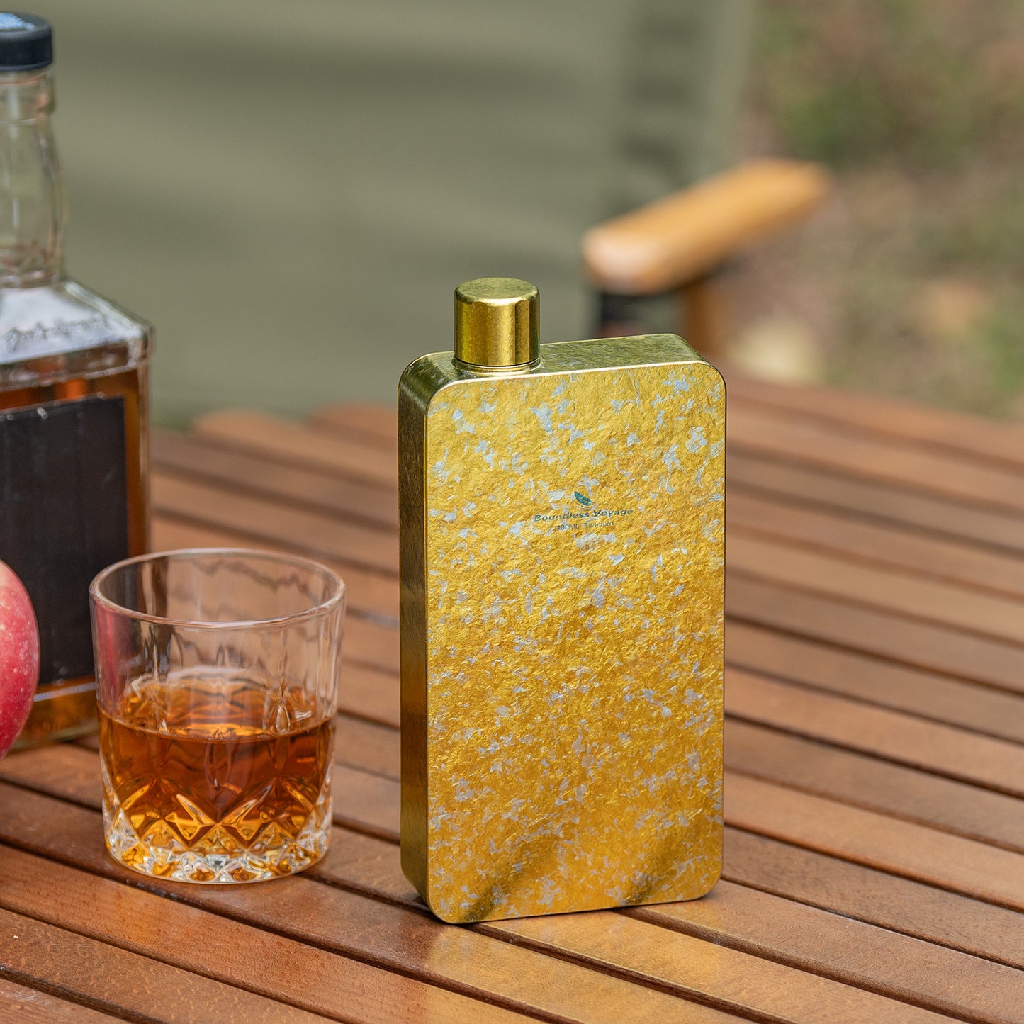 Boundless Voyage Titanium Flask 400ml, Camping & Travel Metal Liquor Bottle, Ultra-Light Square Design, Gift for Men & Outdoor Enthusiasts