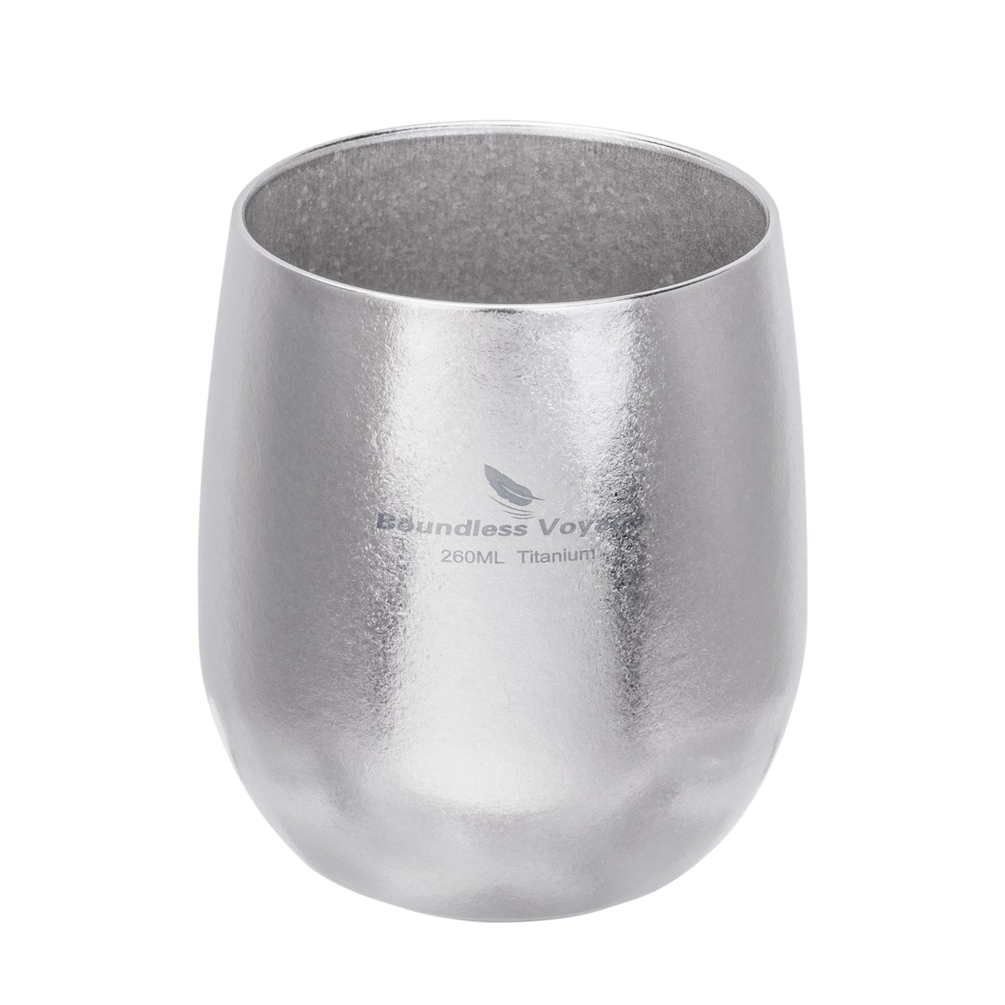 Boundless Voyage 260ML Titanium Double-Walled Egg Shaped Cup, Ice Crystal High-Temp Crystalline Texture Insulated Tea Coffee Mug, Ultralight Portable Drinkware for Camping, Travel & Daily Home Use Ti3084D