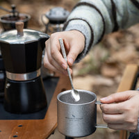 Boundless Voyage 220ml Double Wall Titanium Coffee Cup, Lightweight Portable Insulated Mug, Outdoor Camping Travel Tableware Ti3052D
