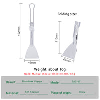 Boundless Voyage Titanium Folding Spatula Frying Shovel with Folding Handle Food Turner for Camp Kitchen Outdoor Cooking Ti1076T