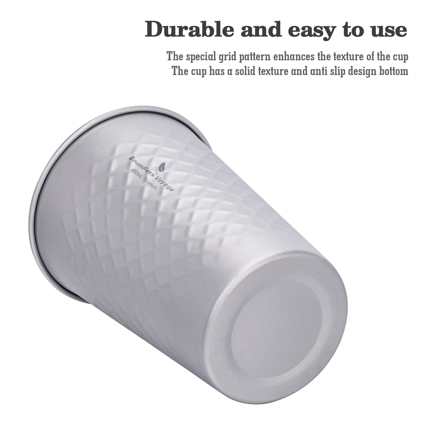 Boundless Voyage Stackable Pure Titanium Cup | Premium Reusable Drinkware for Beer & Juice, Perfect for Home, Party & Outdoor Camping Ti3047D/Ti3048D
