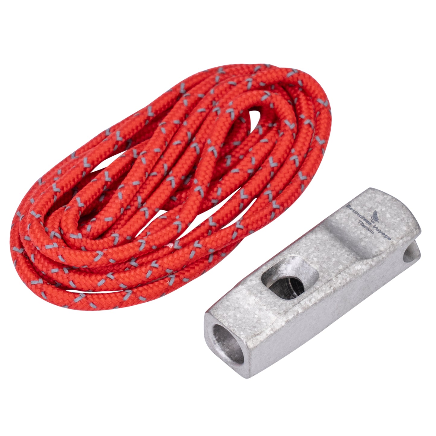 Boundless Voyage Titanium Whistle Emergency Survival Safety Whistles with Lanyard Loud for Outdoor Camping Hiking Coaches Training Sports Keychain Whistle Ti9020O