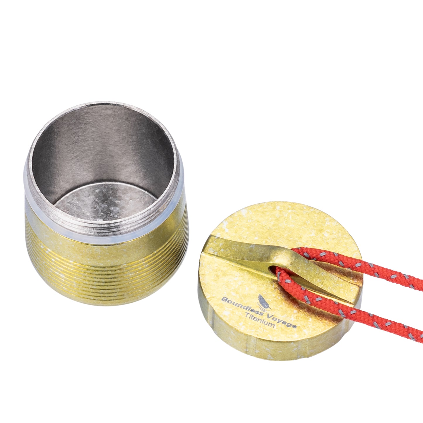 Boundless Voyage Titanium Pill Container, Waterproof Portable Pill Box, Lightweight Mini Pill Holder for Travel, Outdoor, Daily Use, Airtight Pill Case for Medication, Vitamins, Supplements, with Lanyard Ti9007O