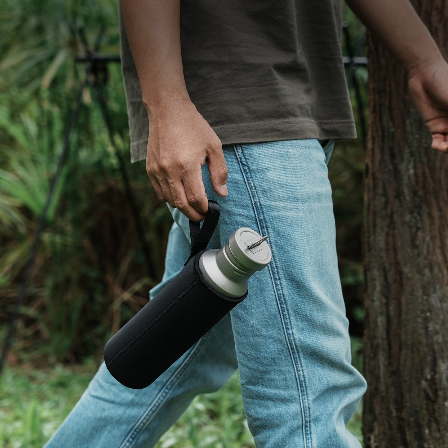 Boundless Voyage Titanium Water Bottle with Lid Reusable Sport Drinking Bottle for Camping Hiking Picnic Climbing Running Tea Coffee