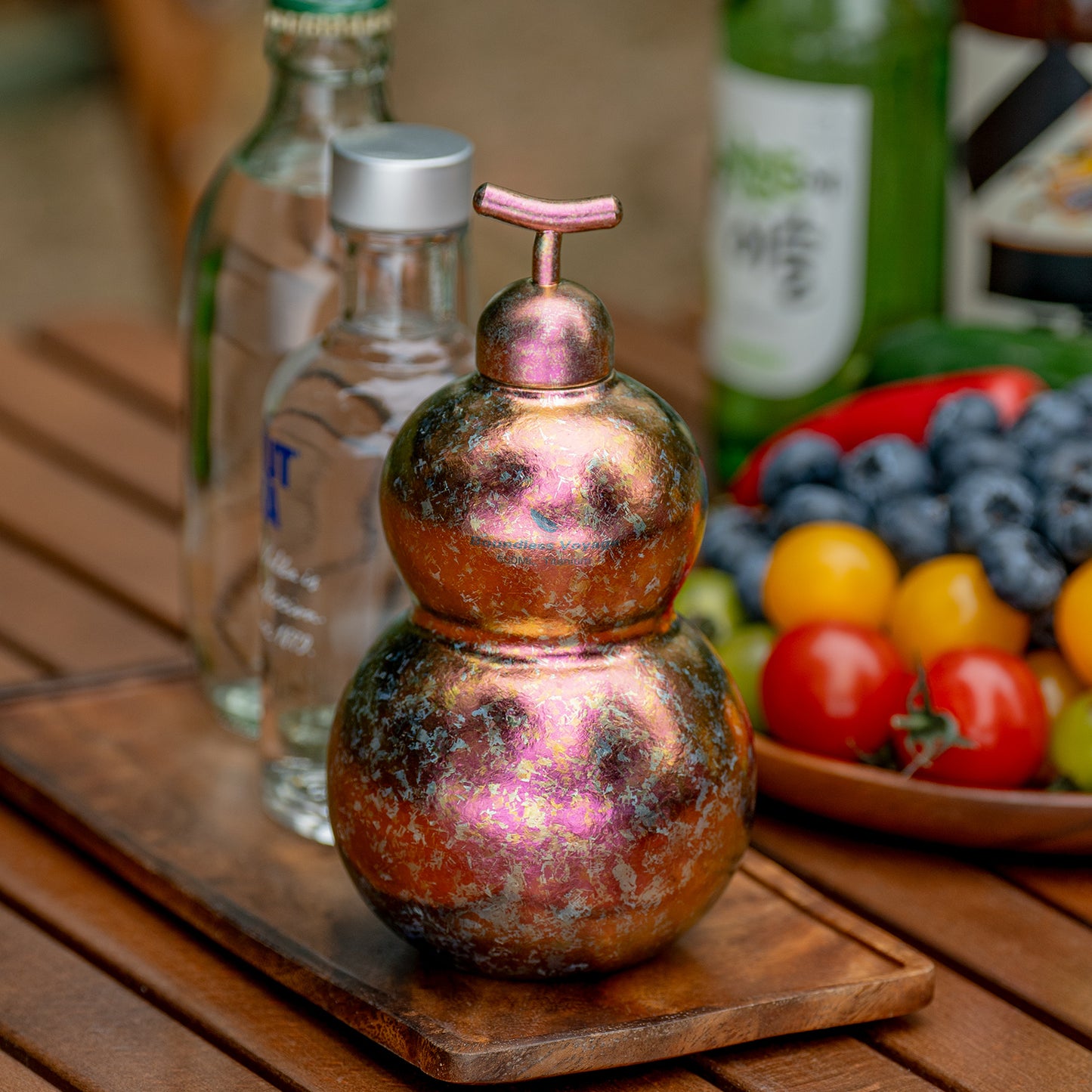 Boundless Voyage Titanium Crystallized Gourd Bottle 500ml Whiskey Alcohol Drink ware for Outdoor Camping Hiking Ti3270D