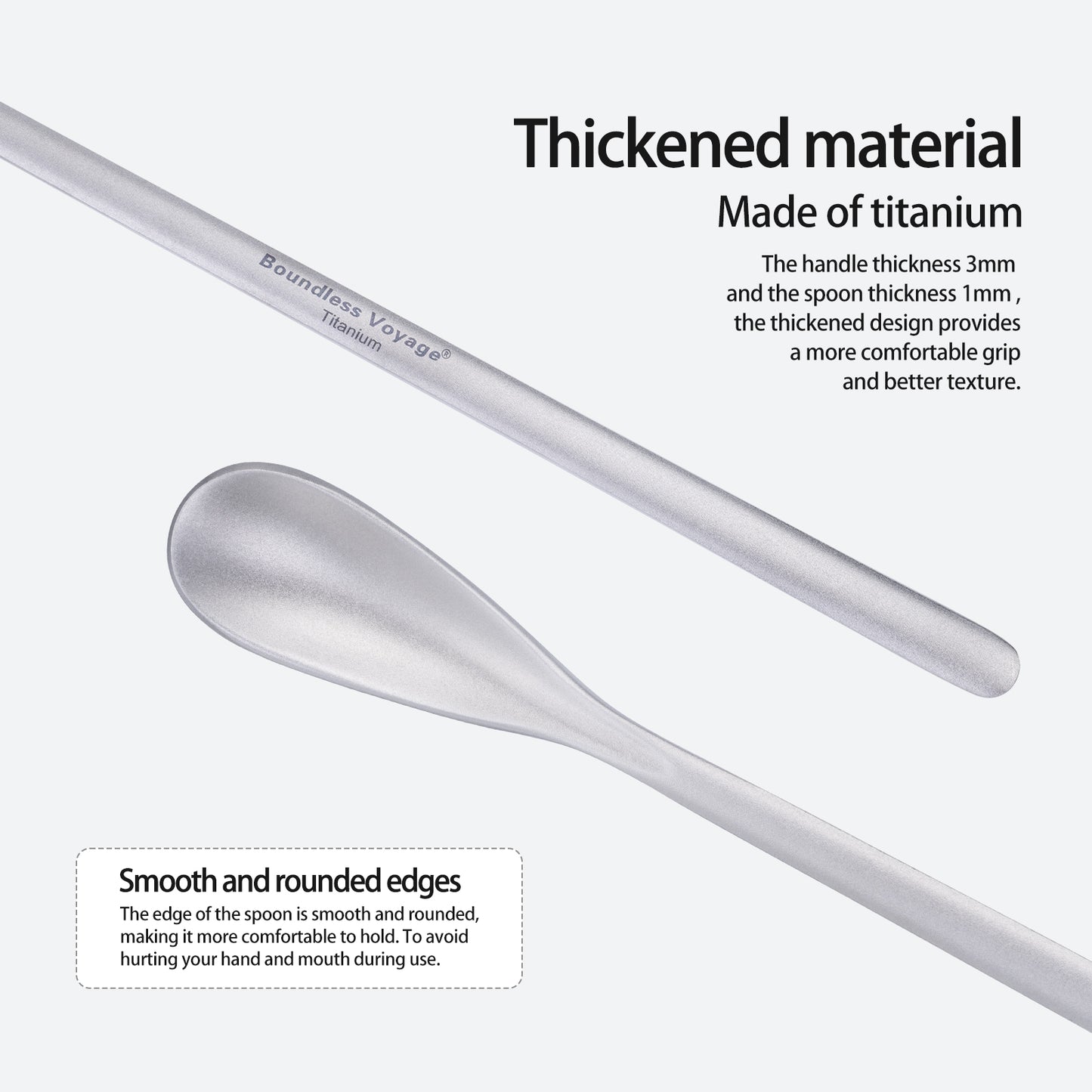 Boundless Voyage Titanium Coffee Spoon Long Handle Tea Spoon Ultralight Small Ladle Durable Cutlery Stir Spoon Bar Spoon Cocktail Mixing Stirrers for Drink Ti1034T-Ti1035T