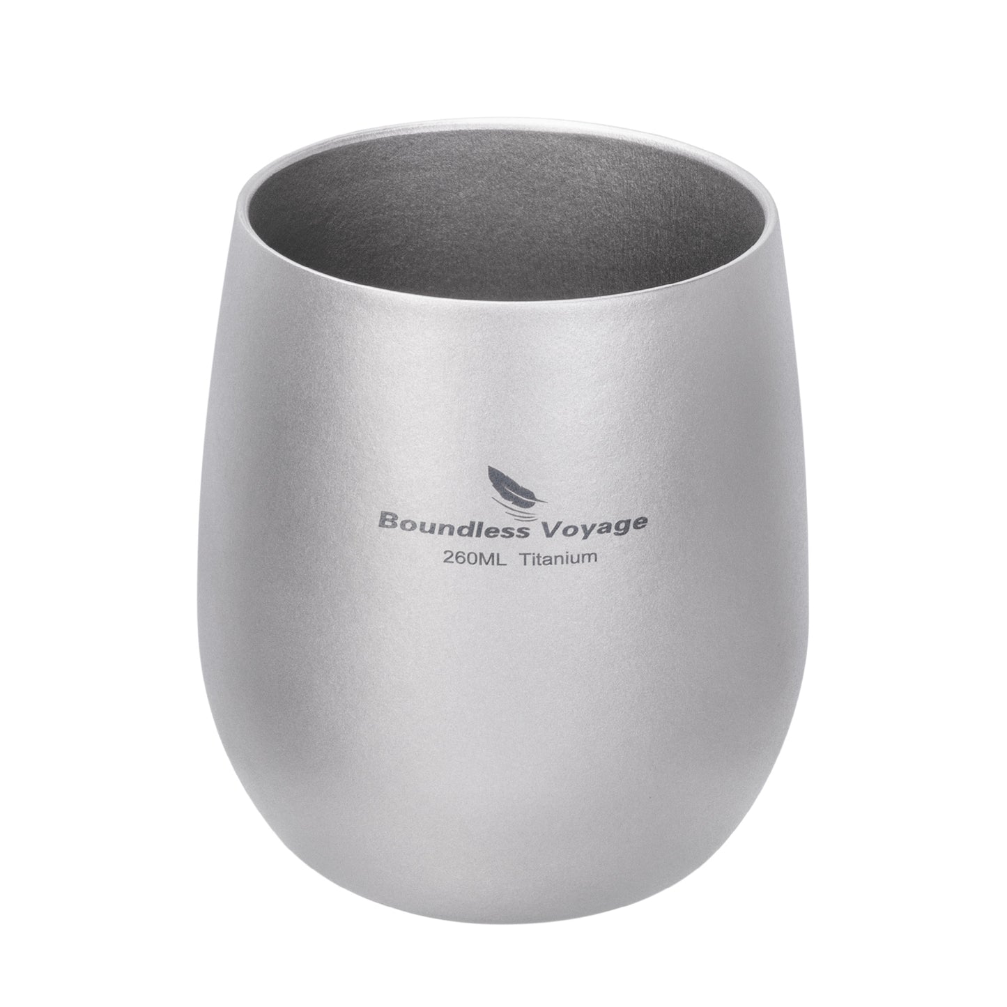Boundless Voyage 260ML Titanium Double-Walled Egg Shaped Cup, Ice Crystal High-Temp Crystalline Texture Insulated Tea Coffee Mug, Ultralight Portable Drinkware for Camping, Travel & Daily Home Use Ti3084D