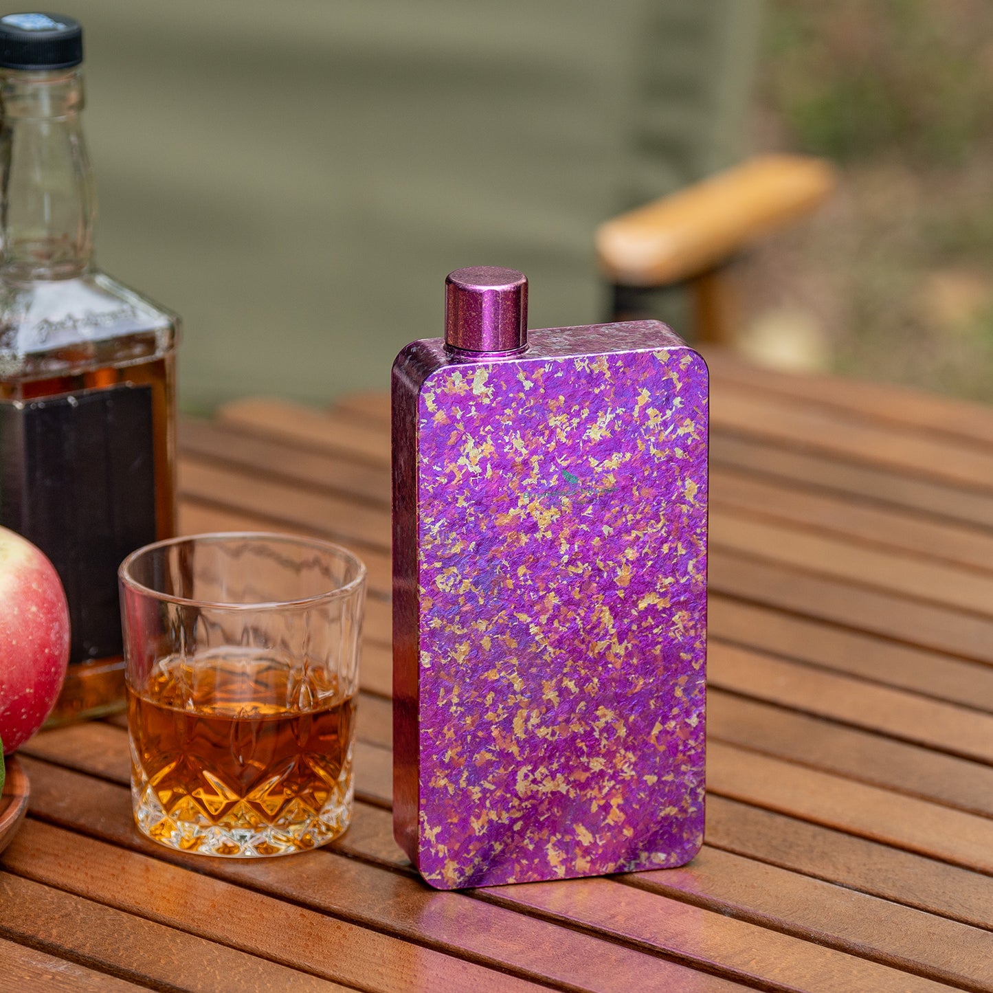 Boundless Voyage Titanium Flask 400ml, Camping & Travel Metal Liquor Bottle, Ultra-Light Square Design, Gift for Men & Outdoor Enthusiasts