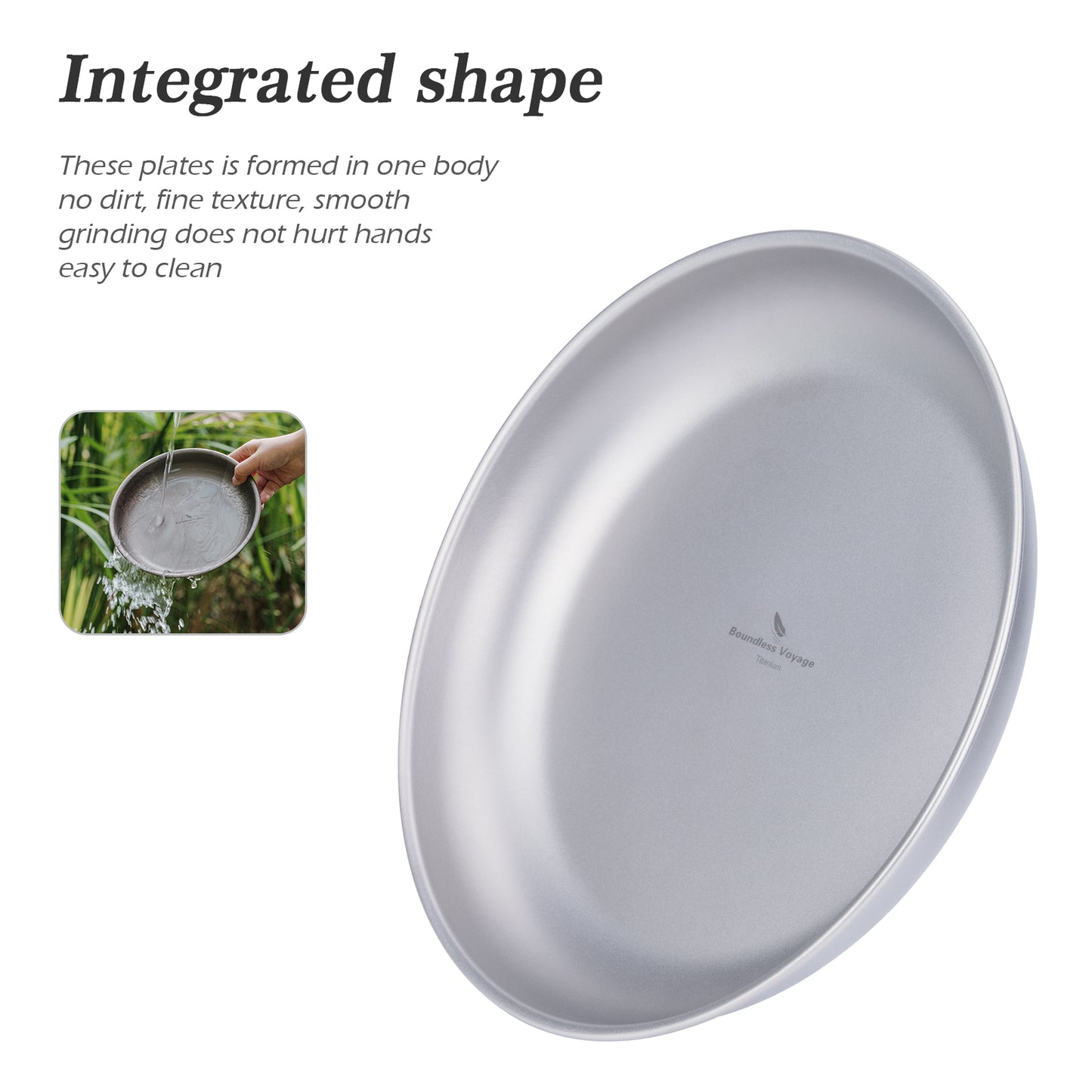 Boundless Voyage Titanium Plates Dishes Saucer Outdoor Camping Home Food Tray Portable Durable Tableware Stackable Serving Plates