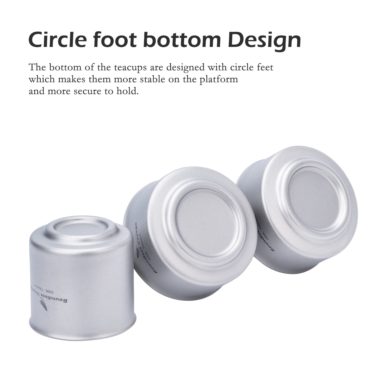 Boundless Voyage Titanium Double-Wall Tea Cup 30ml Gongfu Anti-Scald Coating-Free, Single or Set Ti3146D Ti3147D Ti3148D