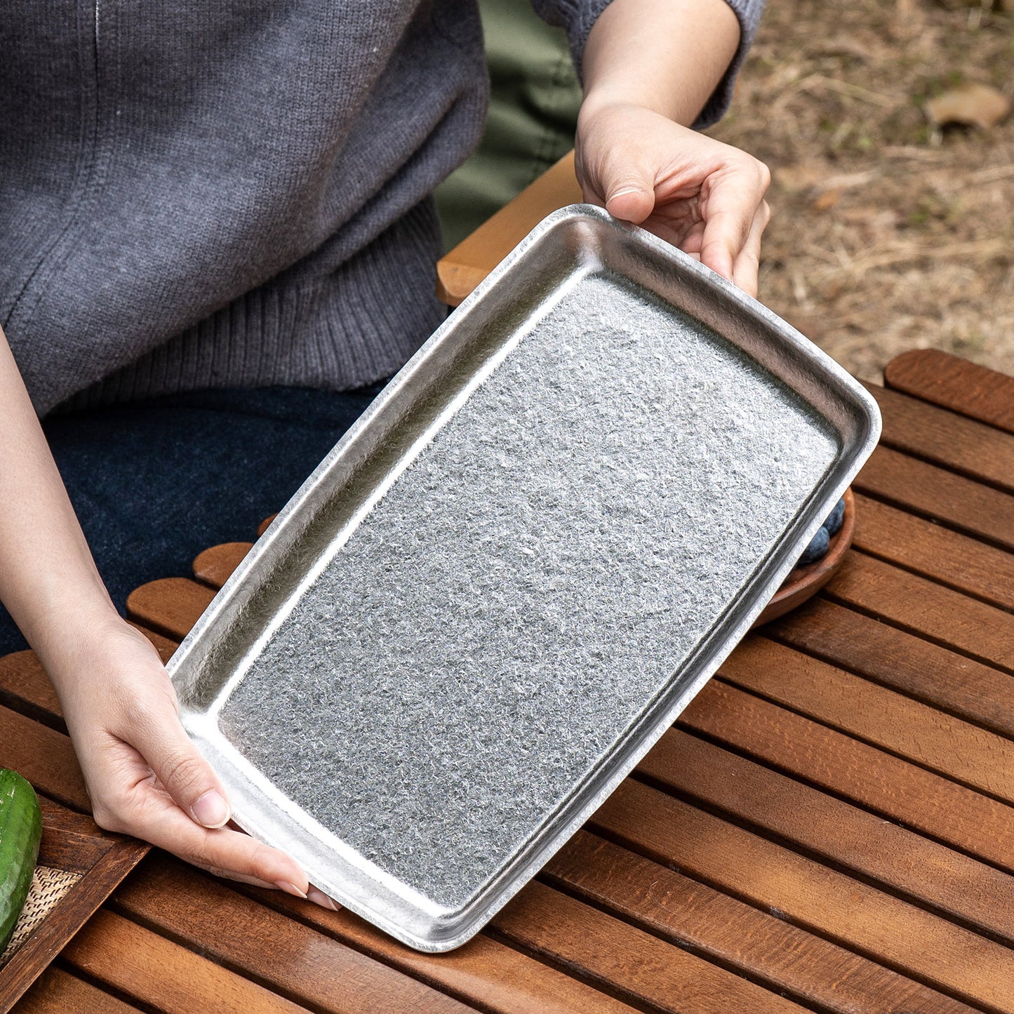 Boundless Voyage Pure Titanium Square Plate | Lightweight Heat-Resistant Portable Camping Tray, Dishwasher Safe Tableware for Home, Picnic & BBQ Ti1149T