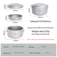 Boundless Voyage Outdoor Titanium Lunch Box Salad Soup Bowl with Lid Daily Separated Multi-layer Office Worker Bento Box Uncoated Ti1095T