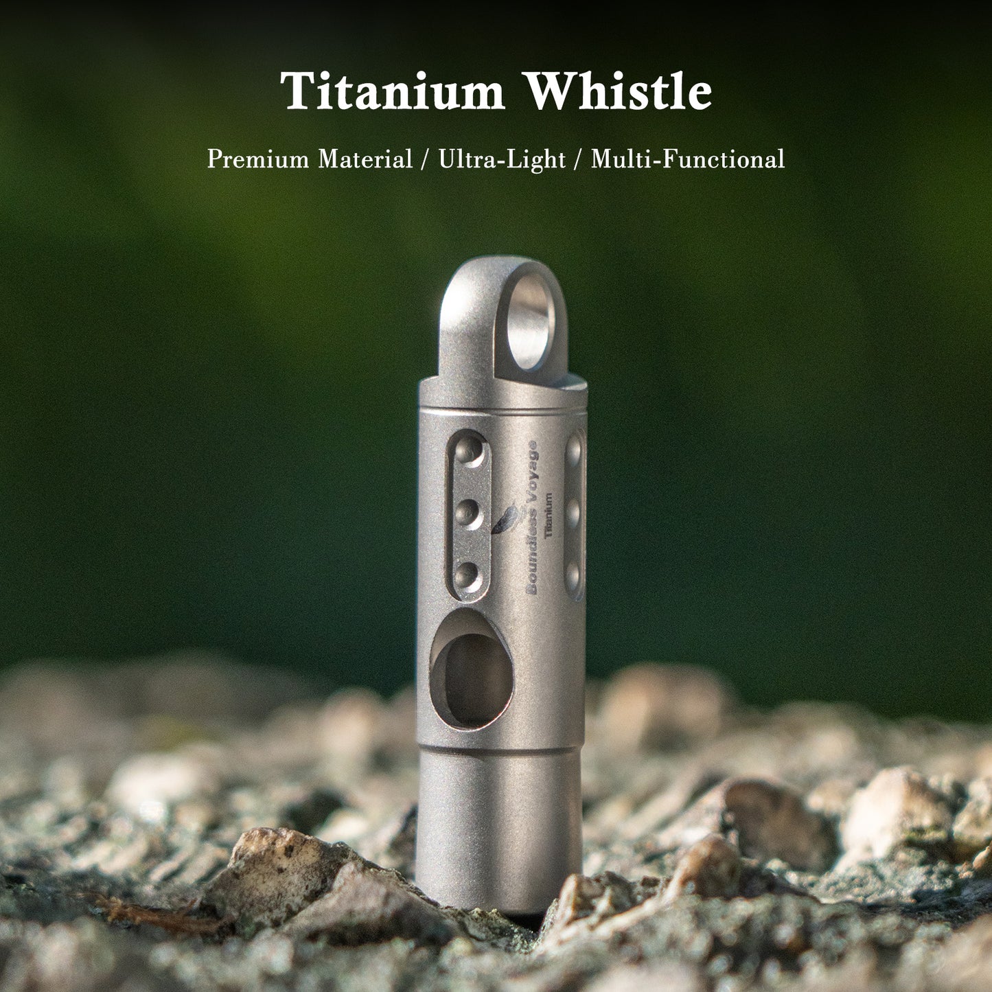 Boundless Voyage Titanium Whistle Emergency Survival Safety Whistles with Lanyard Loud for Outdoor Camping Hiking Coaches Training Sports Keychain Whistle Ti9016O