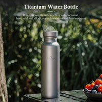 Boundless Voyage Titanium Sport Bottle 800ml with Leakproof Lid & Hook Camping Cycling Drinking Wide Mouth Single Layer Bottle Outdoor Travel Water Flask Pot Ultra-light 172g Ti3003D