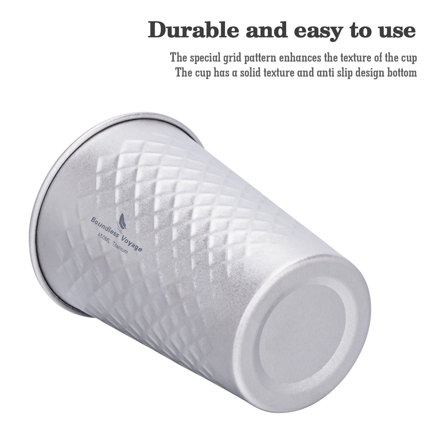 Boundless Voyage Stackable Pure Titanium Cup | Premium Reusable Drinkware for Beer & Juice, Perfect for Home, Party & Outdoor Camping Ti3047D/Ti3048D
