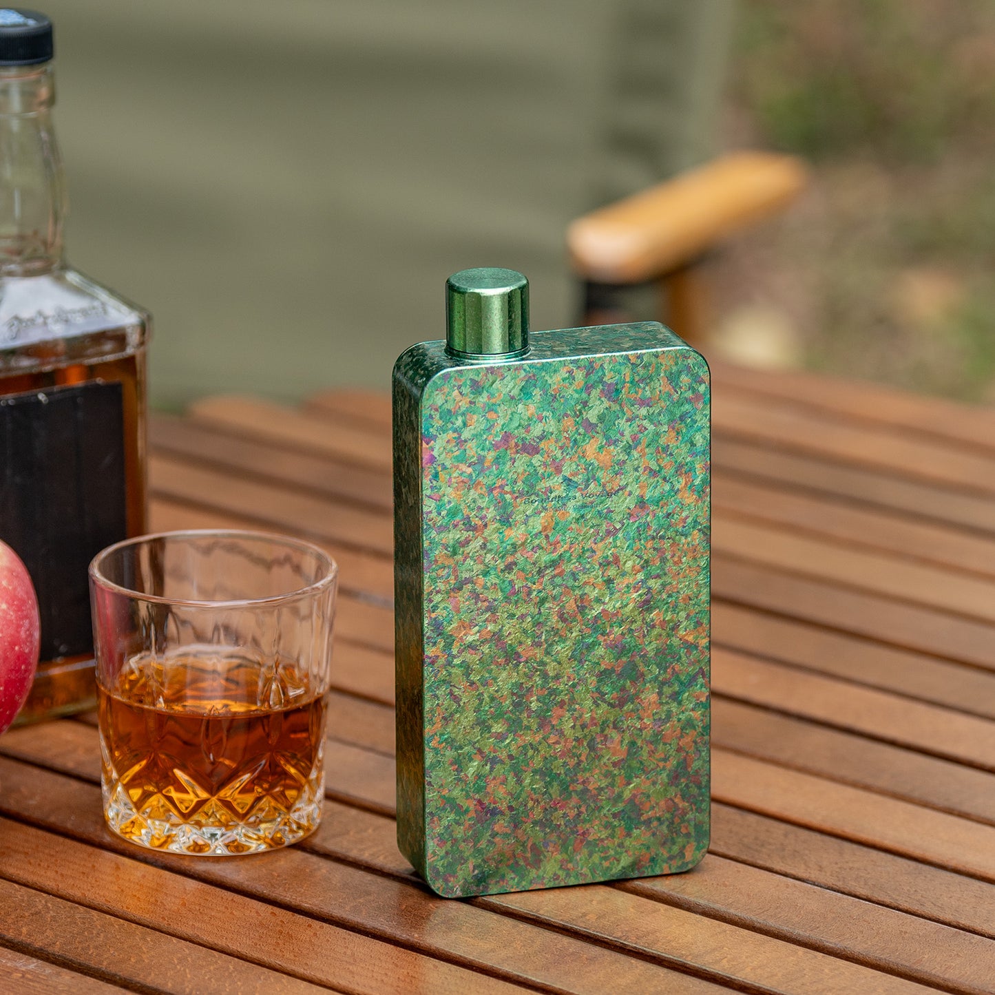 Boundless Voyage Titanium Flask 400ml, Camping & Travel Metal Liquor Bottle, Ultra-Light Square Design, Gift for Men & Outdoor Enthusiasts