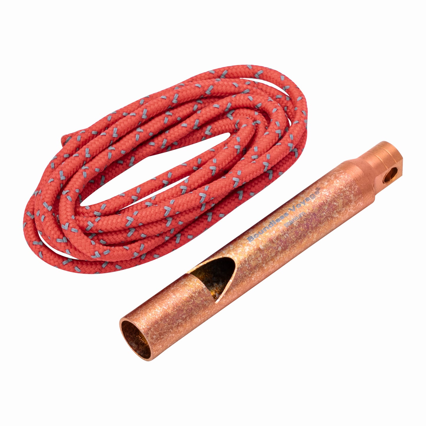 Boundless Voyage Titanium Emergency Survival Whistle, 120dB Super Loud Safety Signal Whistle with Lanyar, Portable EDC Gear for Camping Hiking Sports Coach Training Ti9010O