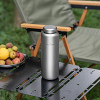 Boundless Voyage Pure Titanium Water Bottle 1200ml Dual Lids Flip Top & Screw Cap Ultralight Leakproof for Camping Hiking Gym Travel Ti3019D