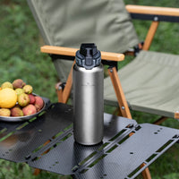 Boundless Voyage Pure Titanium Water Bottle 1200ml Dual Lids Flip Top & Screw Cap Ultralight Leakproof for Camping Hiking Gym Travel Ti3019D