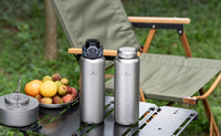Boundless Voyage Pure Titanium Water Bottle 1200ml Dual Lids Flip Top & Screw Cap Ultralight Leakproof for Camping Hiking Gym Travel Ti3019D