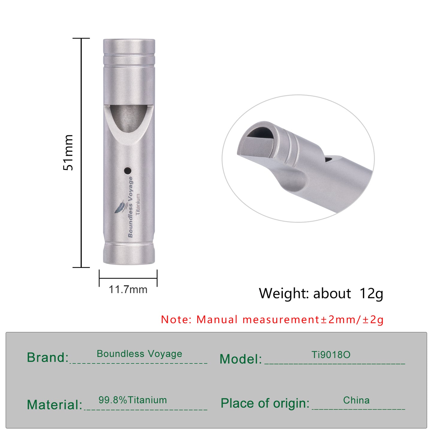 Boundless Voyage Titanium Whistle Emergency Survival Safety Whistles with Lanyard Loud for Outdoor Camping Hiking Coaches Training Sports Keychain Whistle  Ti9018O