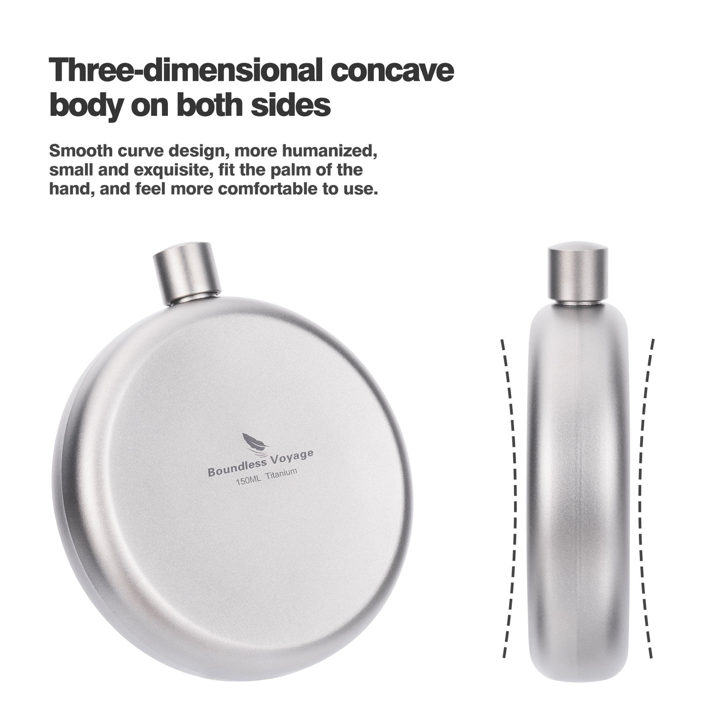 Boundless Voyage Titanium Ultralight Hip Flask 150ml Portable Wine Bottle with Funnel Camping Picnic Pocket Whiskey Alcohol Drinkware Accessories Ti3065D-Ti3066D