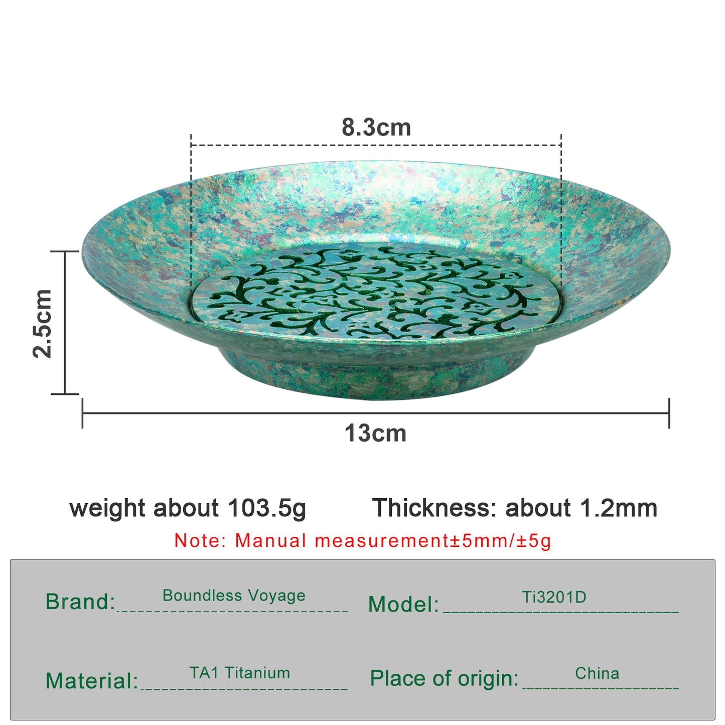 Boundless Voyage Titanium Tea Tray, Hollow Out Detachable Heat Insulation Anti-scald, Multipurpose Water Storage Drain Tray for Kung Fu Tea Home Kitchen Office Camping Ti3201D
