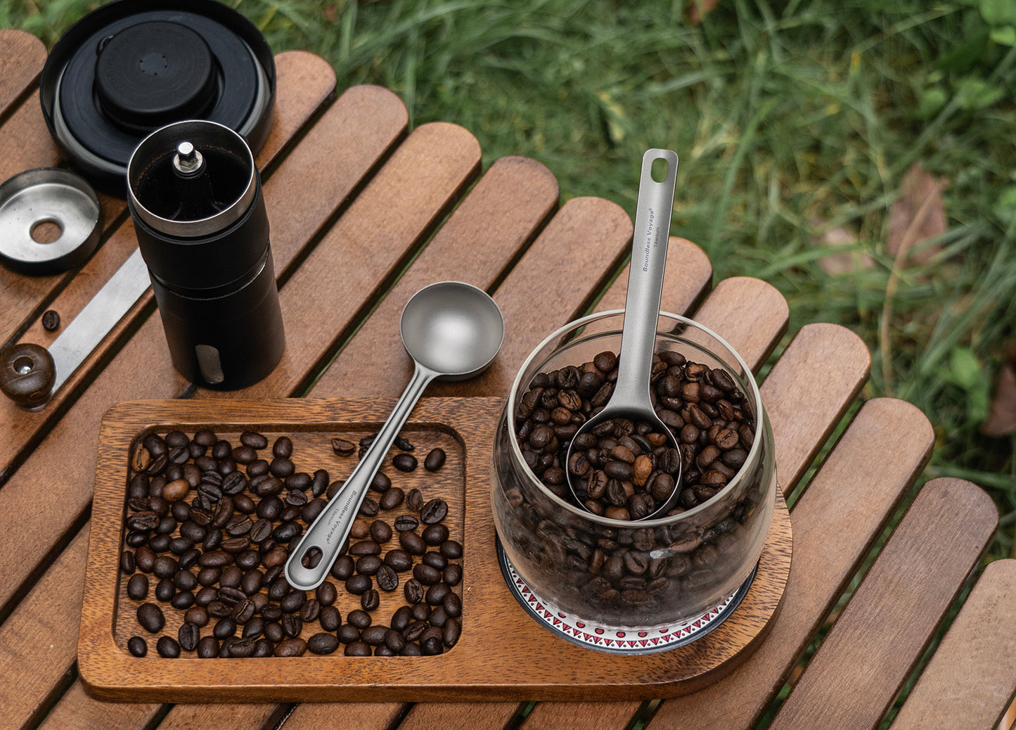 Boundless Voyage Titanium Coffee Scoop, Measuring Spoon for Ground Coffee & Coffee Beans, Multi-use Spoon for Ice Cream, Dessert, Tea & Sugar Ti1127T