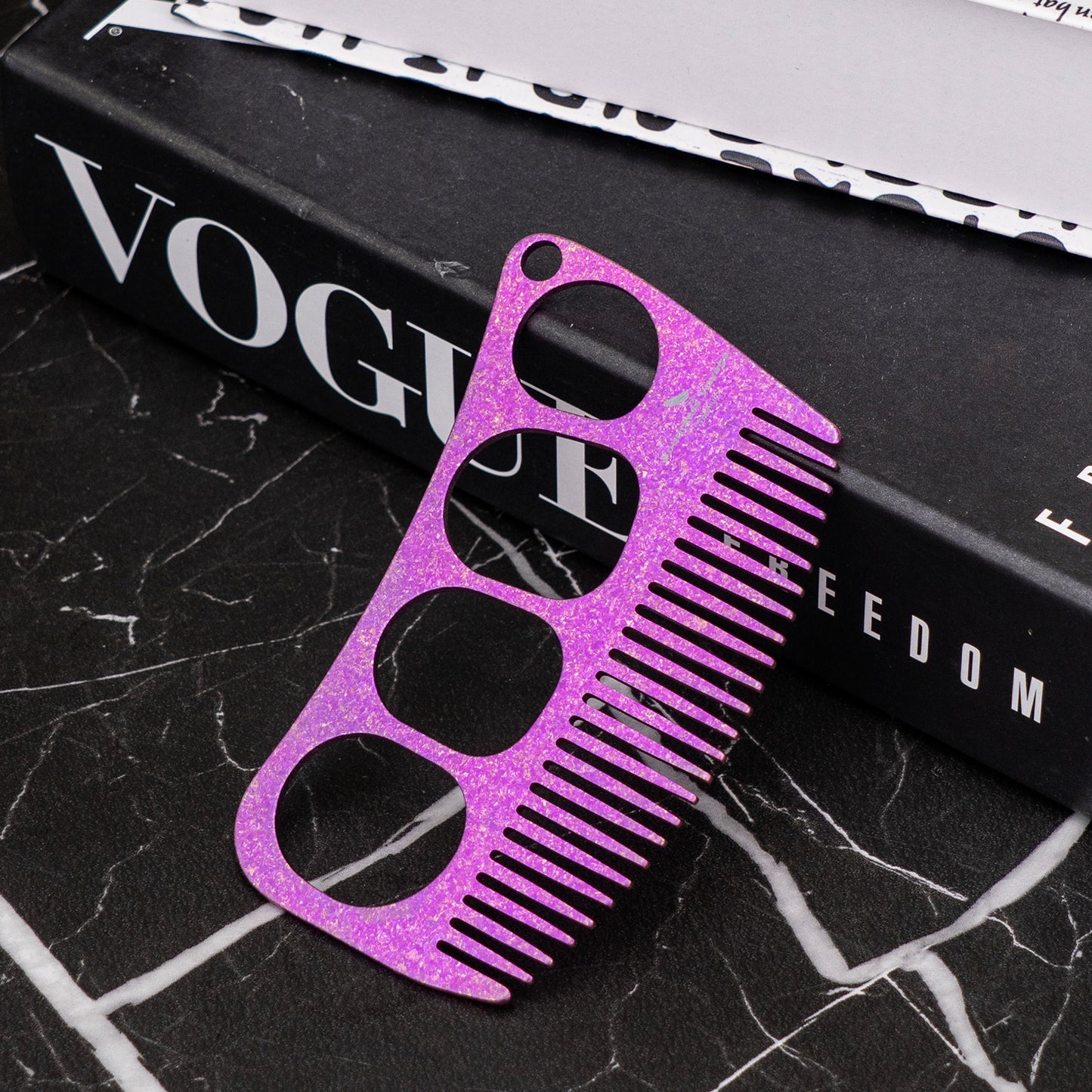 Boundless Voyage Titanium Crescent Comb, Unisex Hair & Beard Grooming Comb for Household Daily Use and Travel Carry