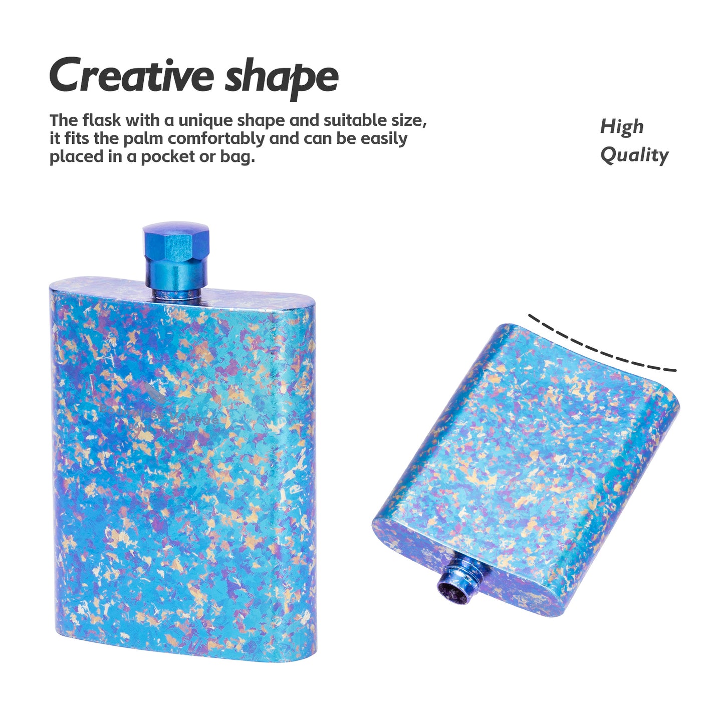 Boundless Voyage Titanium Colorful Flask 100ml Ultralight Mini Ti Flagon for Outdoor Travel Water Juice Whiskey Wine Pot Bottle 100ml Ti3262D