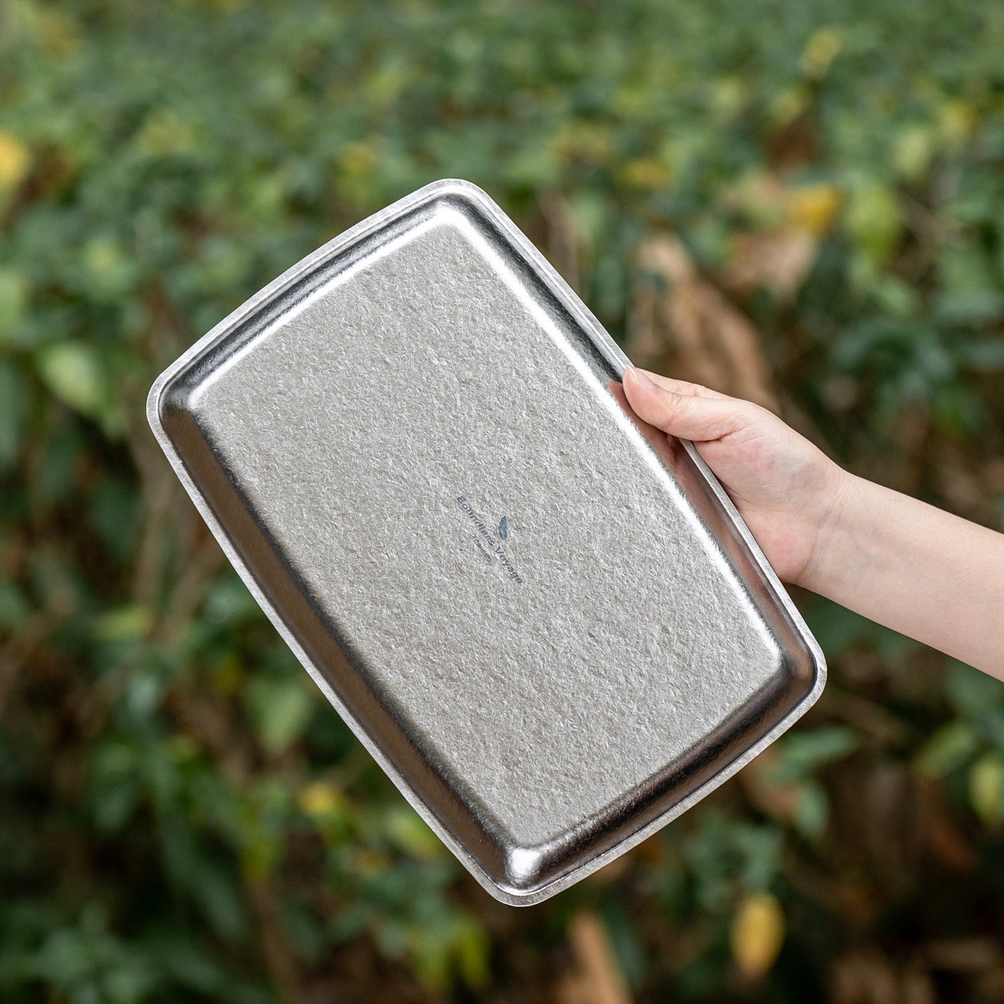 Boundless Voyage Pure Titanium Square Plate | Lightweight Heat-Resistant Portable Camping Tray, Dishwasher Safe Tableware for Home, Picnic & BBQ Ti1149T