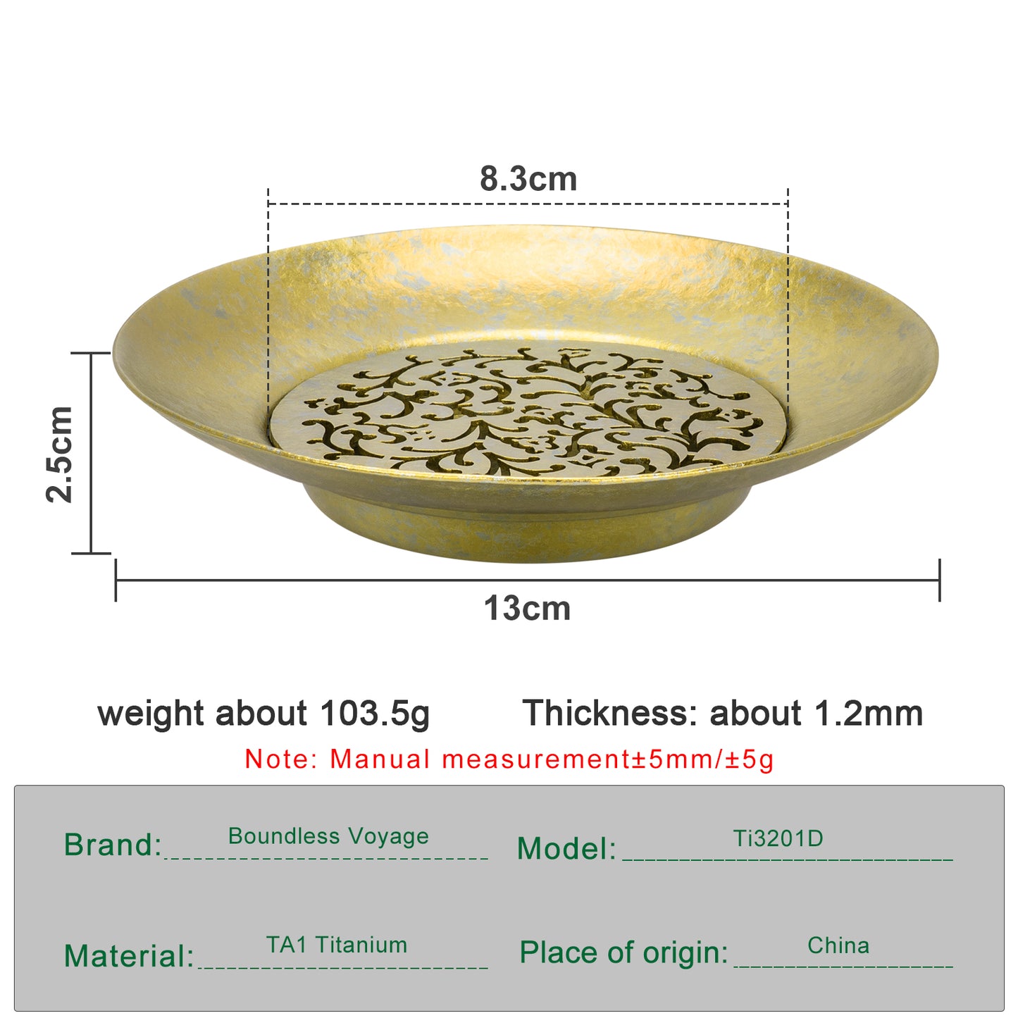 Boundless Voyage Titanium Tea Tray, Hollow Out Detachable Heat Insulation Anti-scald, Multipurpose Water Storage Drain Tray for Kung Fu Tea Home Kitchen Office Camping Ti3201D