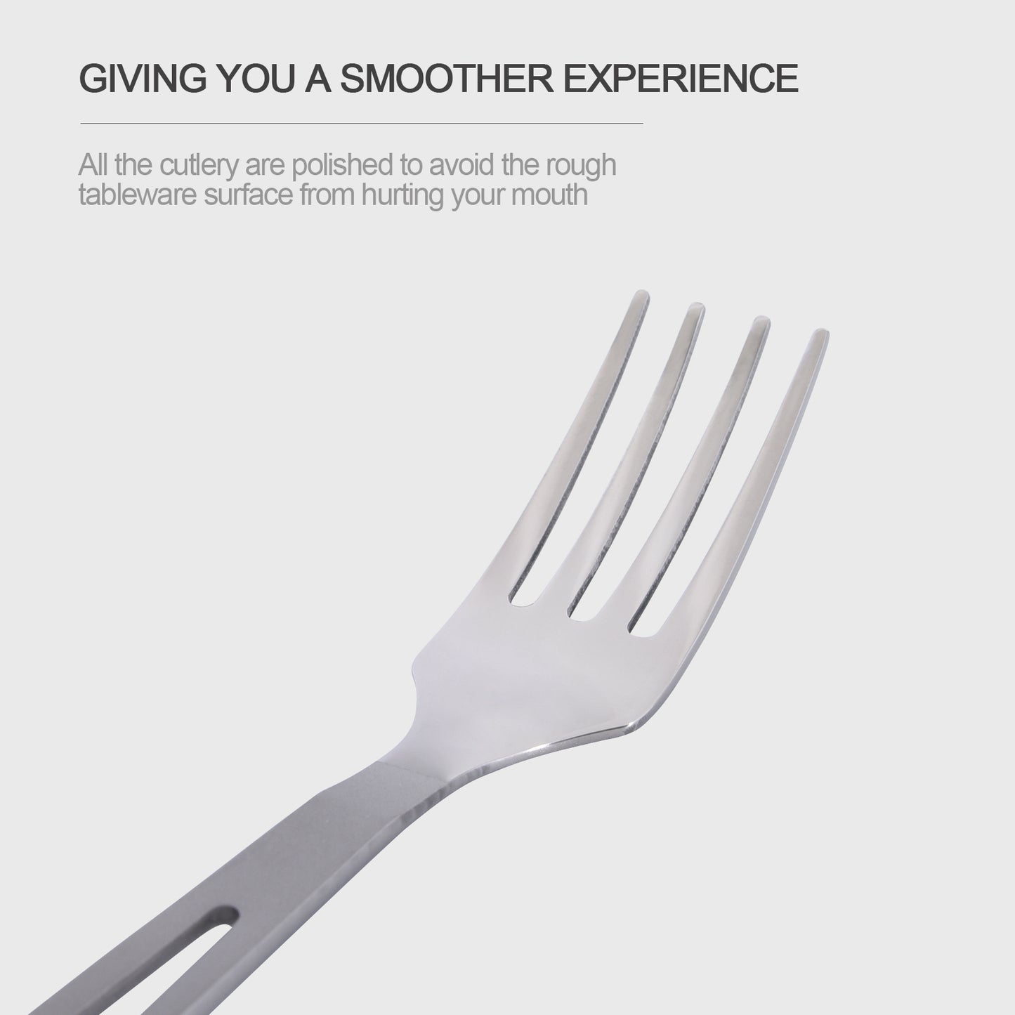 Boundless Voyage Ultralight Titanium Fork with Polished Tines and Matte‑Finished Handle, Ideal for Steak, Noodles and Various Meals, Portable Cutlery for Outdoor Travel, Office, School and Daily Household Use Ti1042T