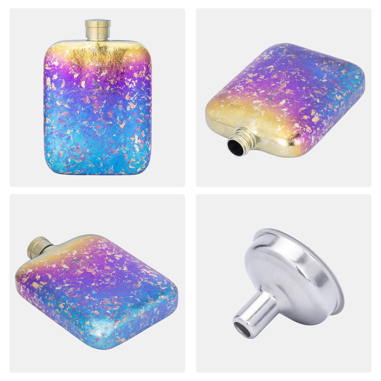 Boundless Voyage Titanium Hip Flask 170ml Small Liquor Flask Bottle for Whiskey Vodka Wine Portable Travel Outdoor Ultralight Pocket Drinkware for Men & Women Ti3263D