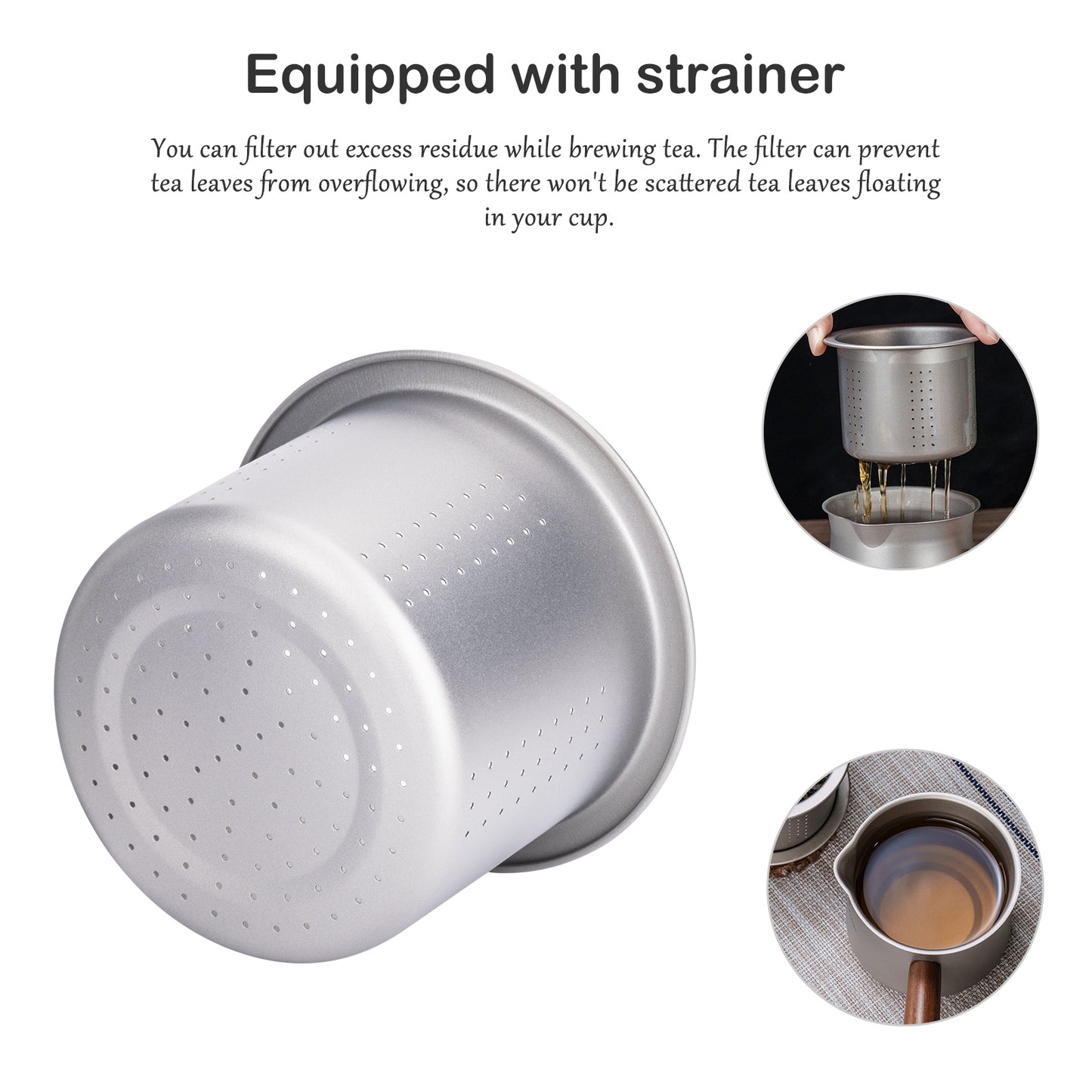 Boundless Voyage 380ml Titanium Tea Cup with Removable Wooden Handle & Filter Strainer, Ultralight Portable Mug Ti3141D