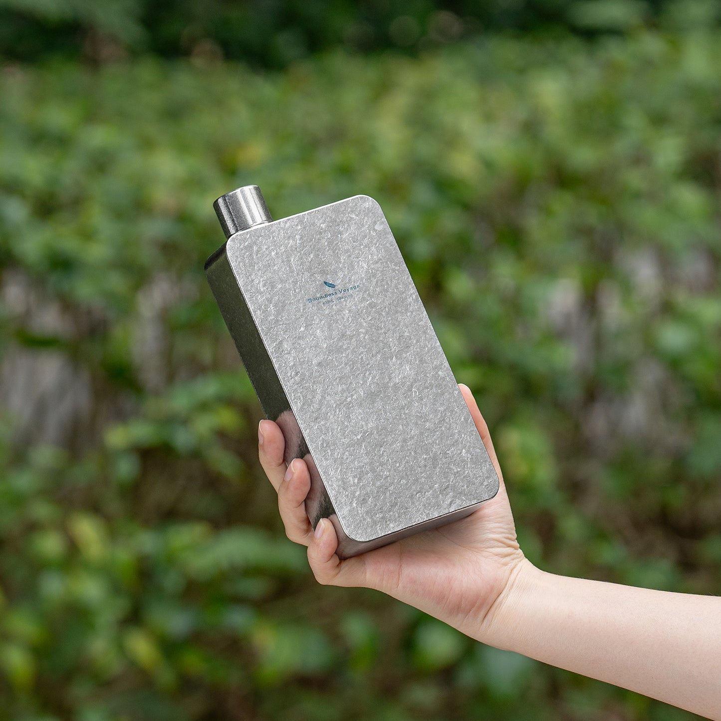 Boundless Voyage Titanium Flask 400ml, Camping & Travel Metal Liquor Bottle, Ultra-Light Square Design, Gift for Men & Outdoor Enthusiasts