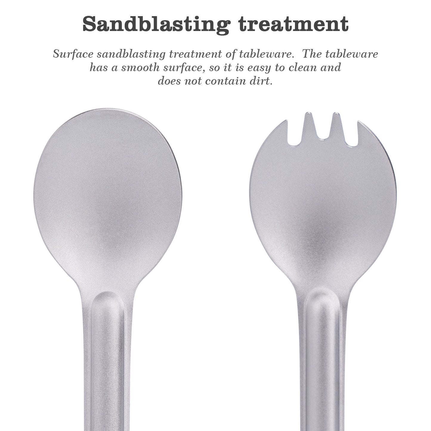 Boundless Voyage Titanium Spoon & Spork Camping Tableware Outdoor Flatware Ti1036T+1037T