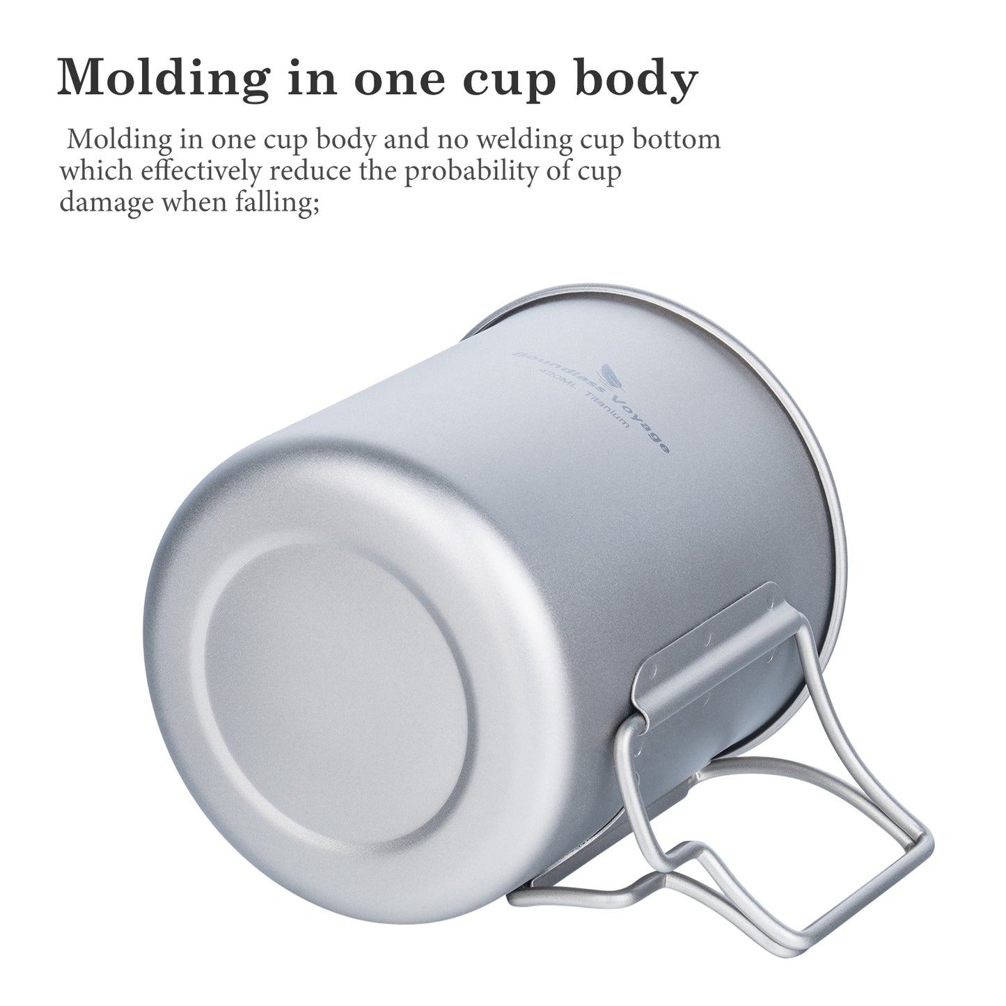Boundless Voyage Titanbecher mit Deckel Camping-Geschirr für 1 Person 420 ml