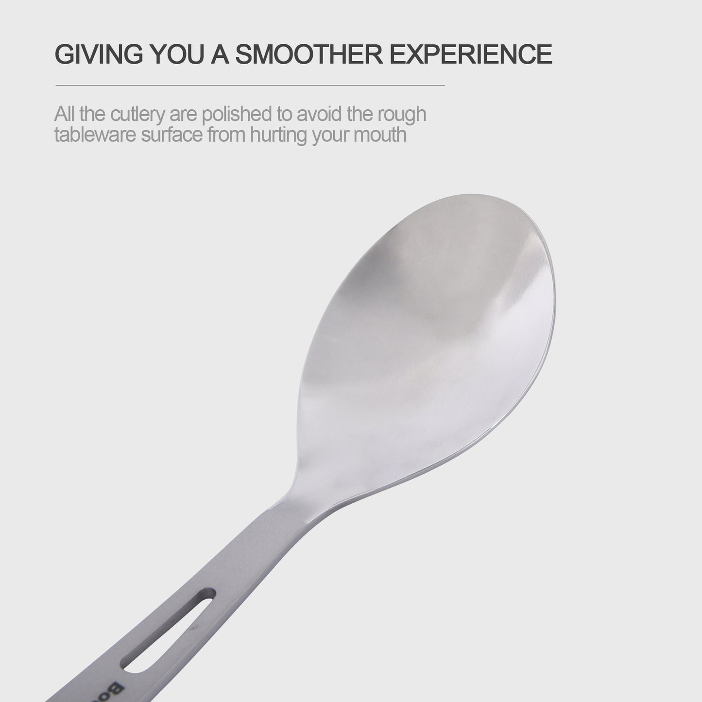 Boundless Voyage Ultralight Titanium Spoon with Polished Bowl and Matte‑Finished Handle, Great for Rice, Soup and Salad, Portable Tableware for Travel, Office, School and Household Use Ti1041T